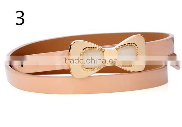 latest design new model hot sale 12colors choice with butterfly design PU leather material belt women