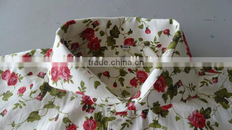 digital printing floral style extreme cutaway collar shirts for men 2017