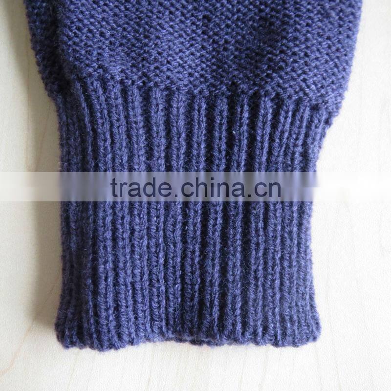 The ocean blue round neck jacquard design pullover casual men knitted sweater men