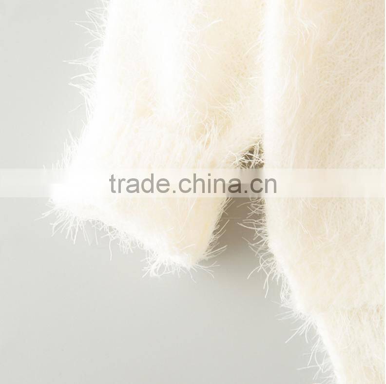 Winter Warm New Design Children Sweaters With Cute Cat Pattern Knitting Girl Pullover