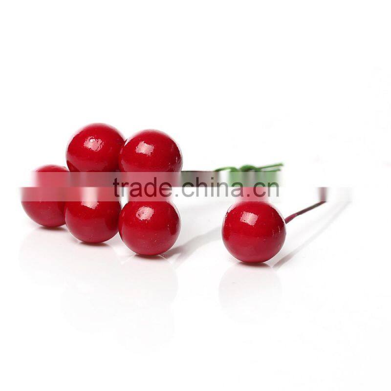 Pearlized Craft Cards Cakes Decoration Red Foam Artificial Flower Stamen