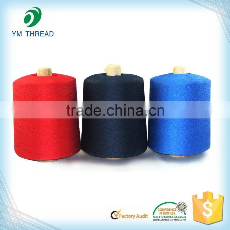 Colored 100 polyester spun yarn 30/1 for Fabric knitting