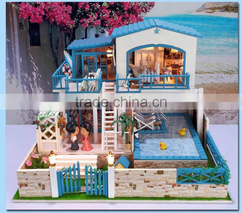 2015 Wooden doll house,DIY doll house