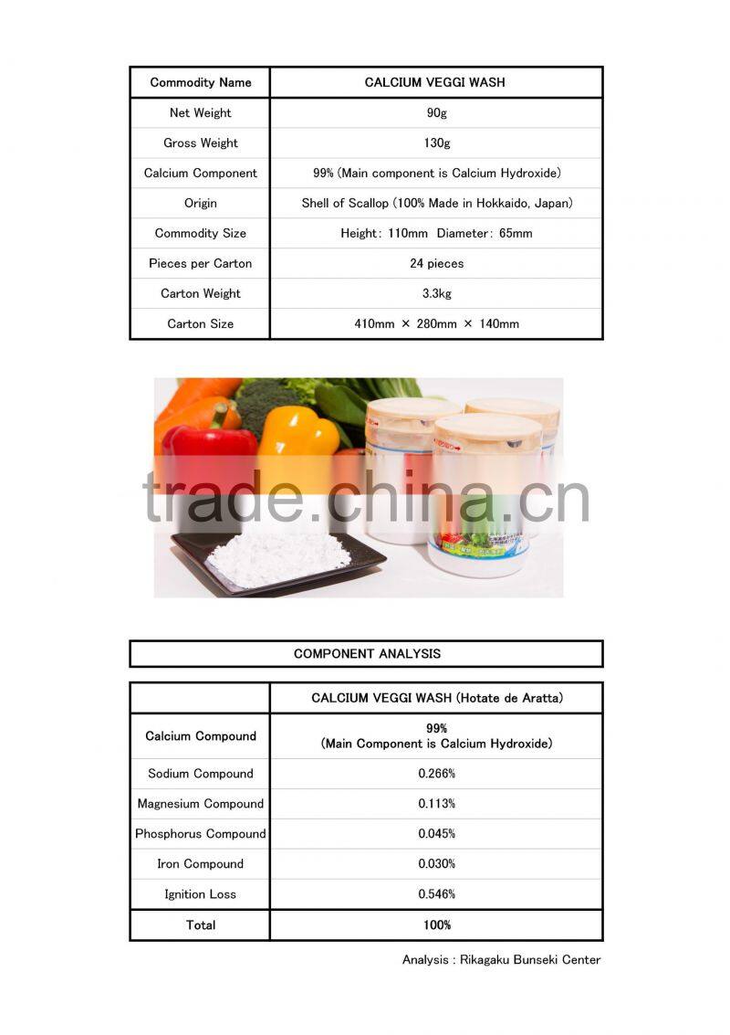 Japan Food, Fruit, and Vegetable Wash Detergent made by Natural Scallop Shell 90g