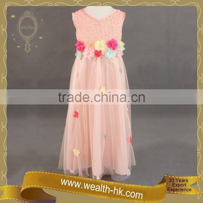 Vintage Flower Girls Princess Long Dress