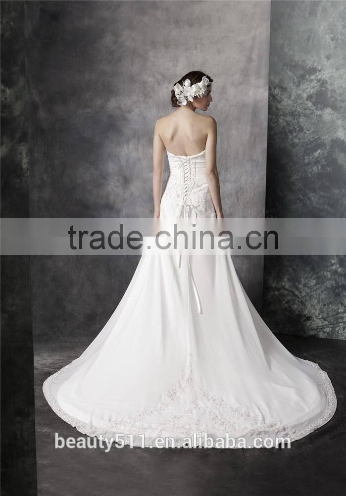2017 Hot Sale Bridal Wedding Dress Bridal Gown Wholesale Price High chiffon wedding dress AS293
