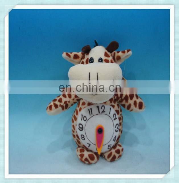Children Clock Lion Plush Animal toys