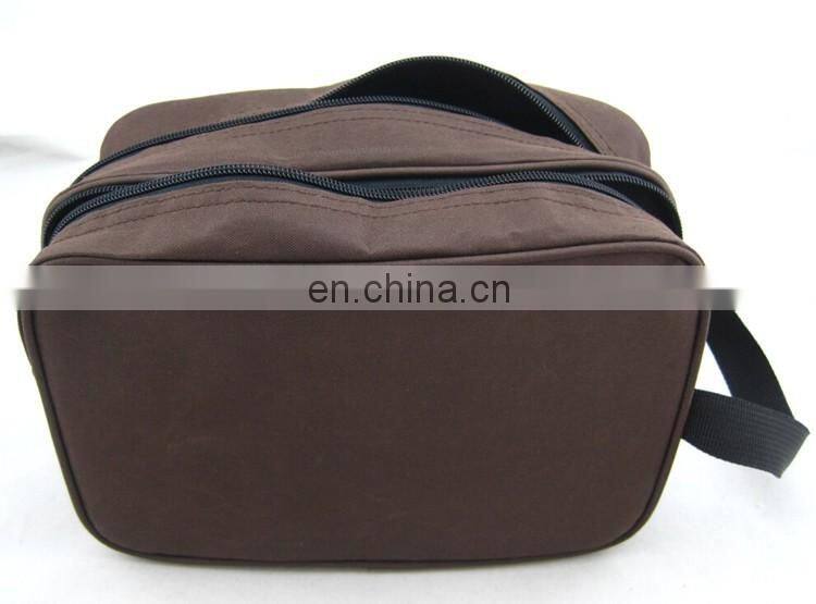 Brown Toiletry Bag Travel Wash Shower Bag Organizer Kit For Men