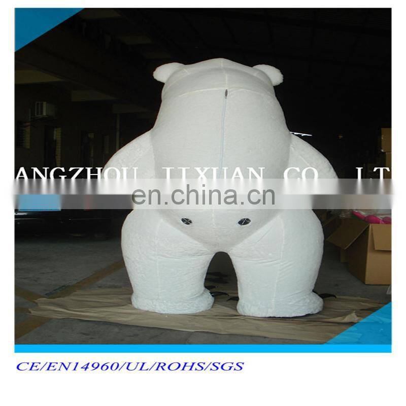 Inflatable airblown long plush polar bear static for christmas decoration