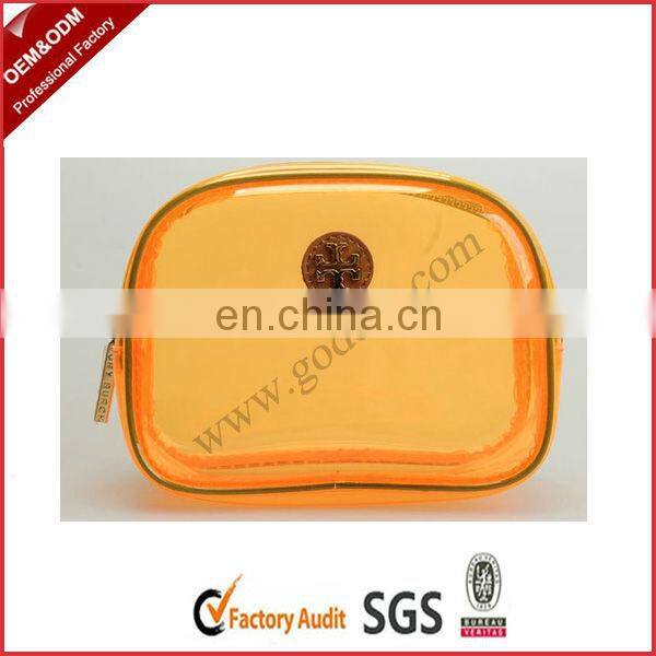 Clear cosmetic bags with metal zipper
