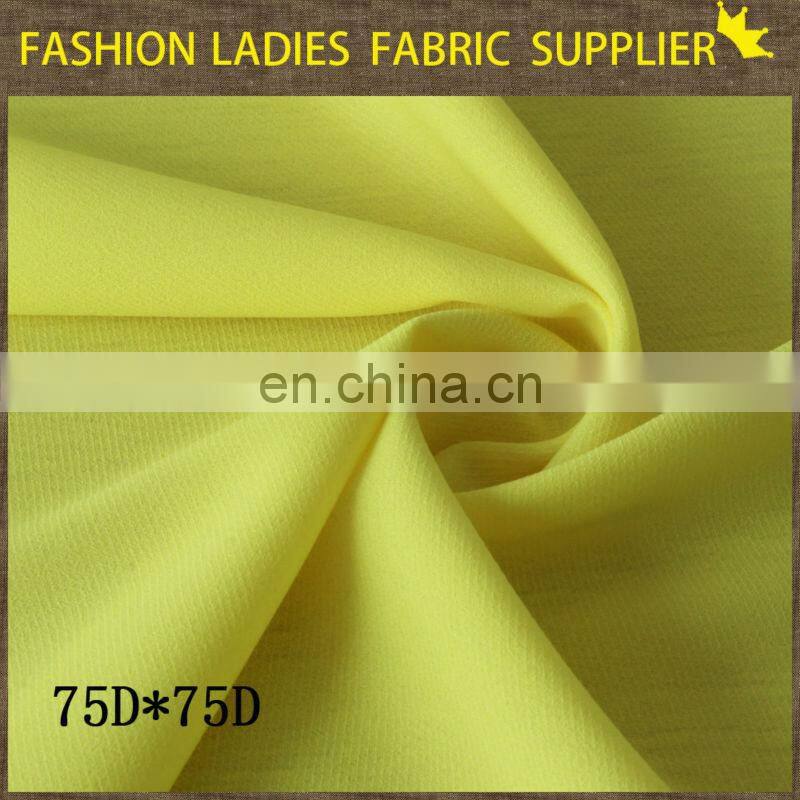 Shaoxing textile 100% poly chiffon dignified and comfortable chiffon fabric
