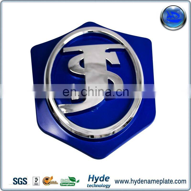 ABS Chromed Round Car Nameplate Badges Emblems, Custom Plastic Car Auto Logo Sticker