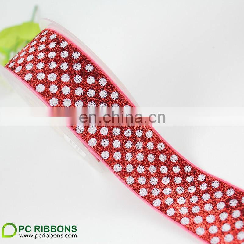 PC 38mm no elastic metallic velvet print glitter velvet