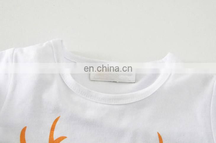 2018 hot sales Girls summer clothes Cartoon set T Shirt+Shorts Outfits Set+Headband Suit