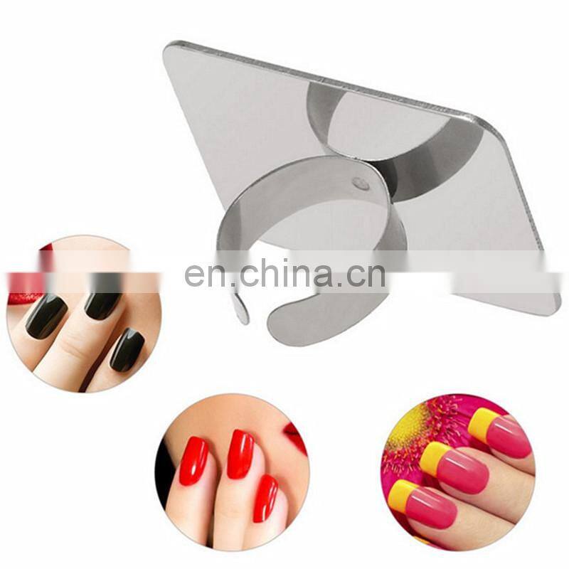 Nail Art Palette Ring Stainless Steel Pallet Professional Nail DIY Art Design Paint Square Palette Metal Tool