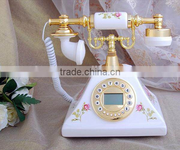 fancy corded analog antique telephone stand