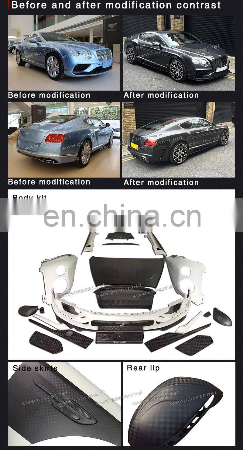 Ms Style Car Bonnet Spoiler Body Kit For Bentley Gtc 2016+ Body Kits Hood
