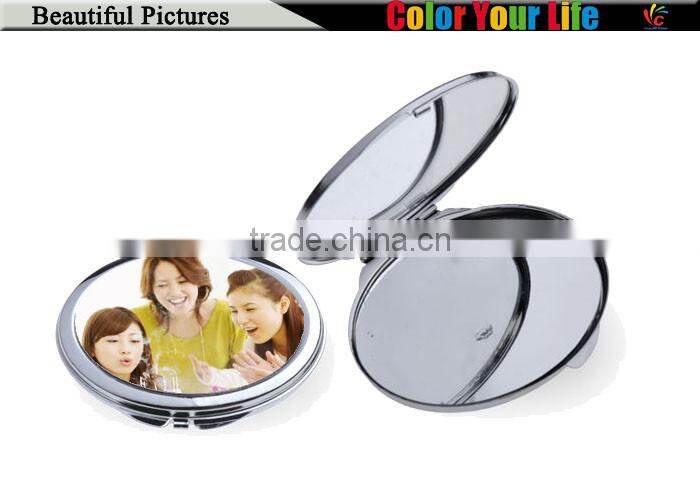 Cheap Sublimation Blank Compact Printable Portable Metal Dressing Mirror