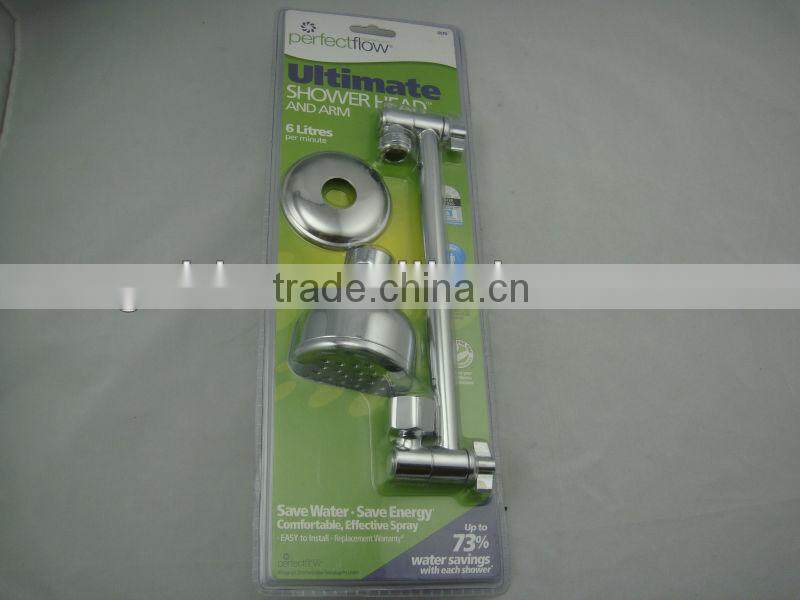 water saving shower head with brass shower shower arm with water mark approved