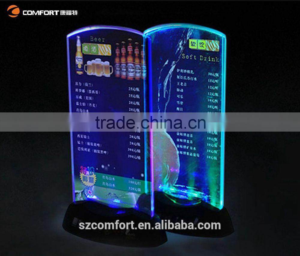 2015 new products restaurant equipment led restaurant menu display stand