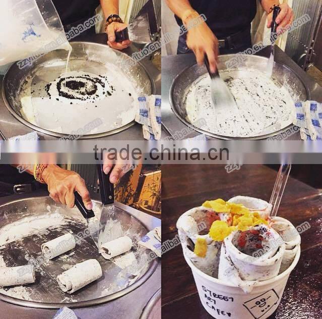 Thailand Commercial Fried Ice Cream Machine / Ice Cream Cold Plate Machine