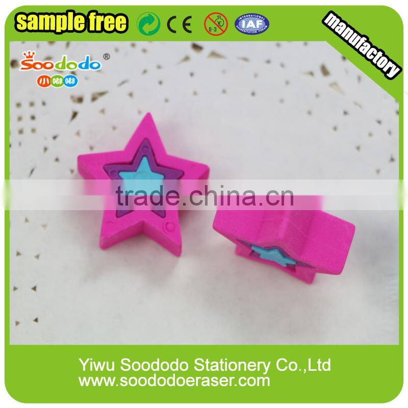 Layered Pretty star shape erasers