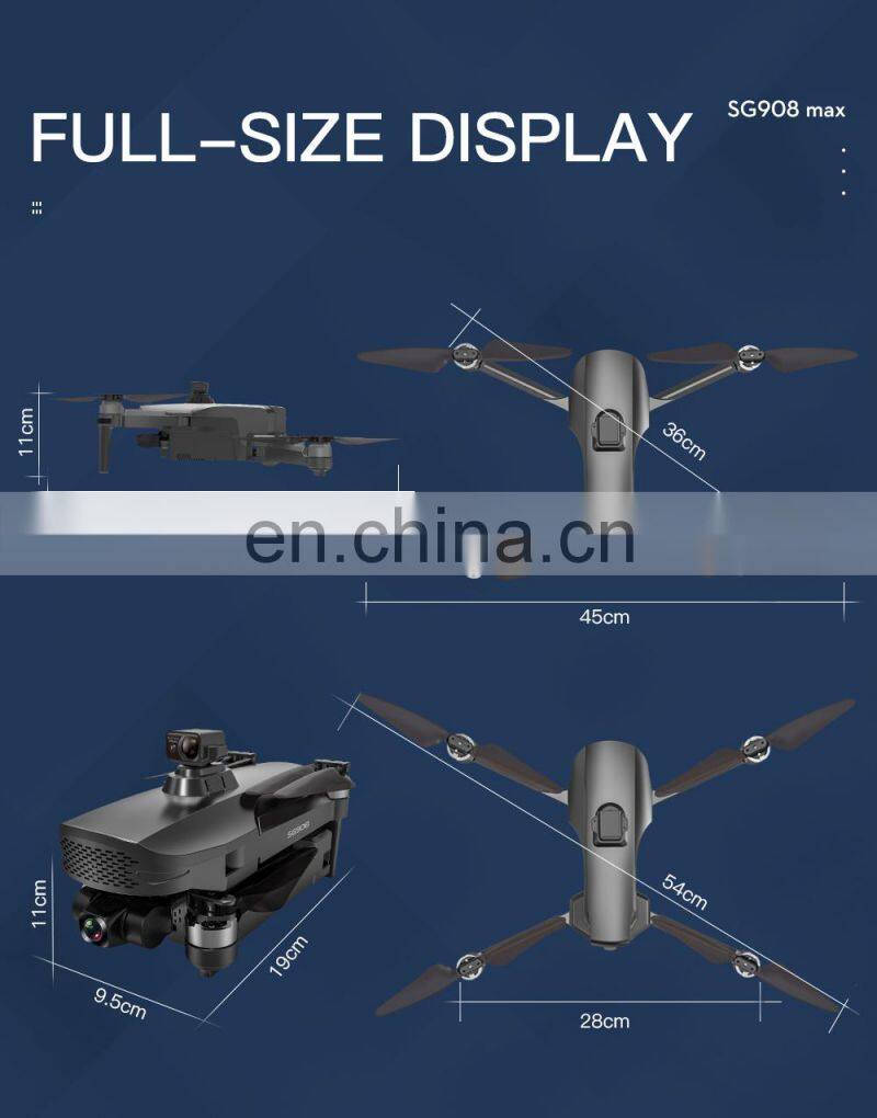 Sg908pro Camera Drone 4k Dual Hd Rc Drone Three -axis Mechanical Radio Control Toys Obstacle Avoidance