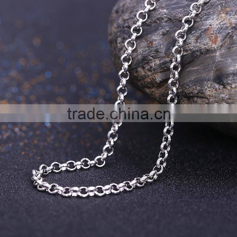 2015 wholesale fashion jewelry rhodium plated BL chain necklace