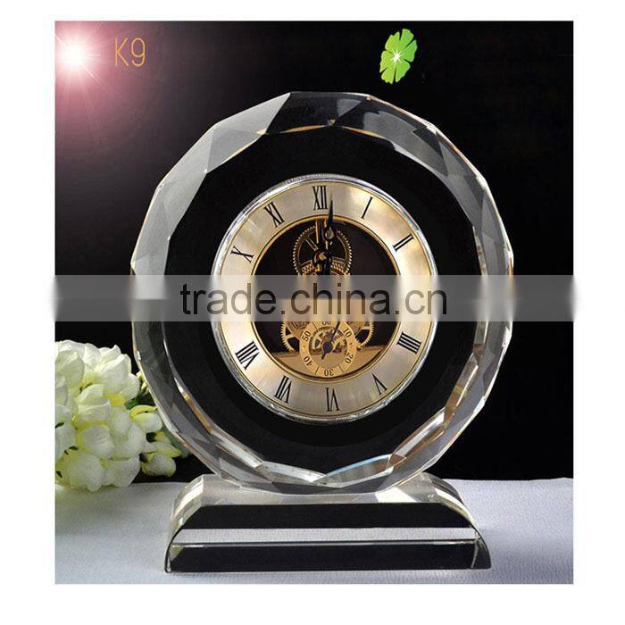 specific watch shape crystal craft colock for home decoration