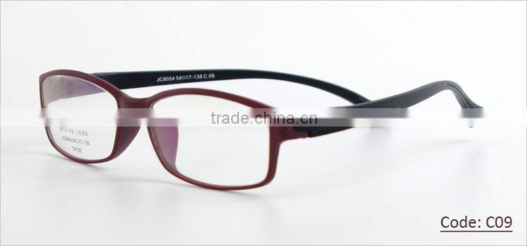 Latest TR90 full rim bright color stylish glasses frames for girls for men with changeable temple