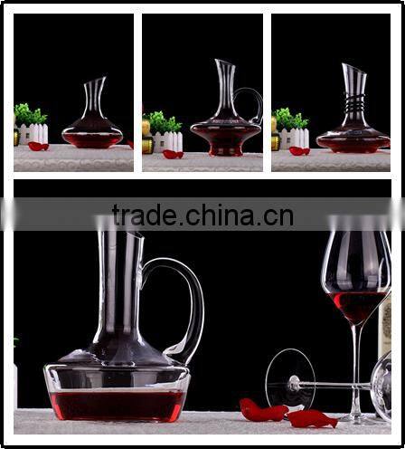 Shaped clear glass decanter 1500ml crystal heat-resistant glass bottle/hand blown glass decanter