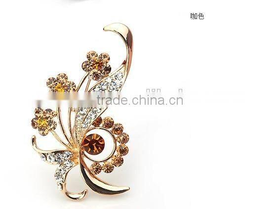 Noble beauty full diamond crystal high-grade pin brooch