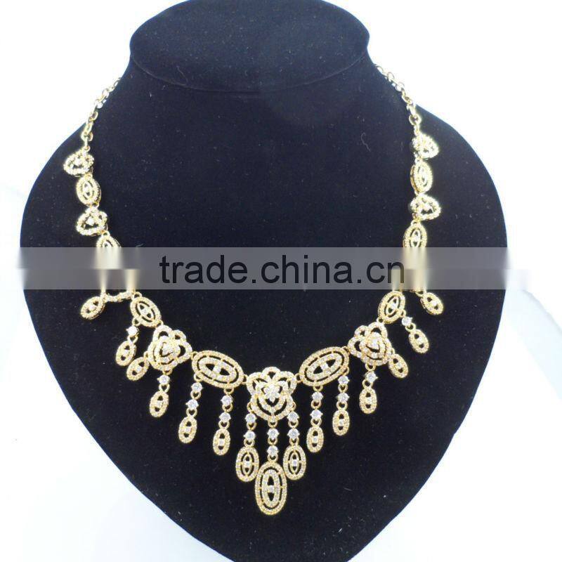 Gold necklace Diamond stones necklace crystal jewelry