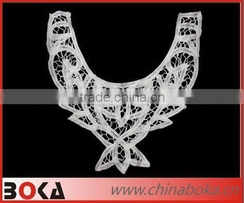 New v-shape cotton crochet lace collar neck design ladies