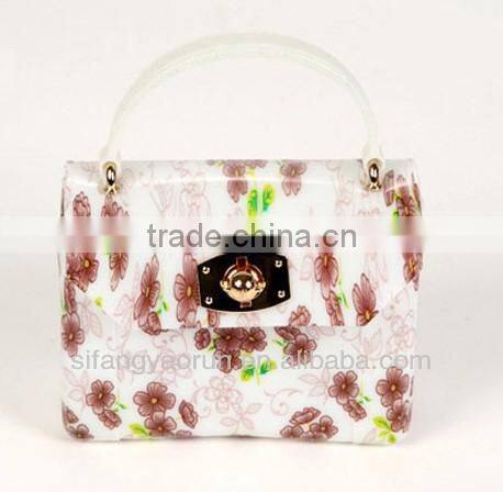 Fancy flower design hotsale fashionable small ladies handbag