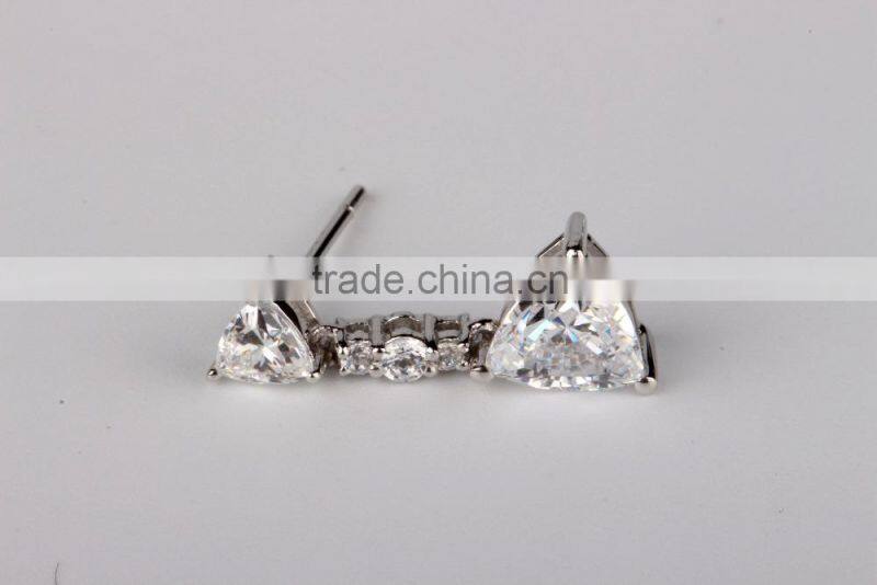 Dignity silver earring design diamond drop shape earring 2015