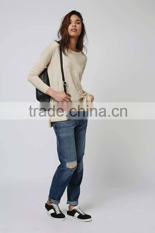 2016 Women Fine Knit Stitch Panel Jumper HSS3034