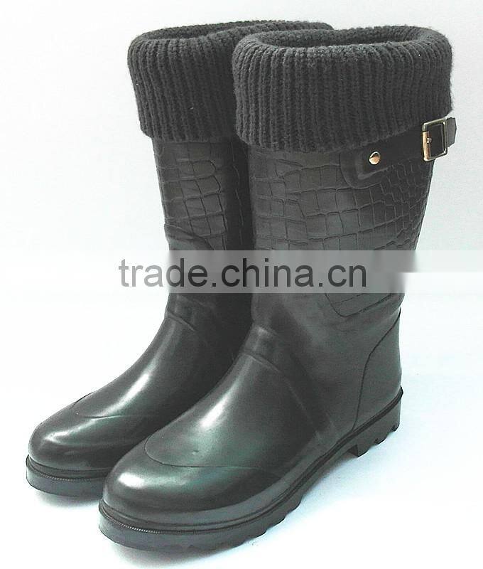 Fashion Sock Ladies Rubber Rain Shoes