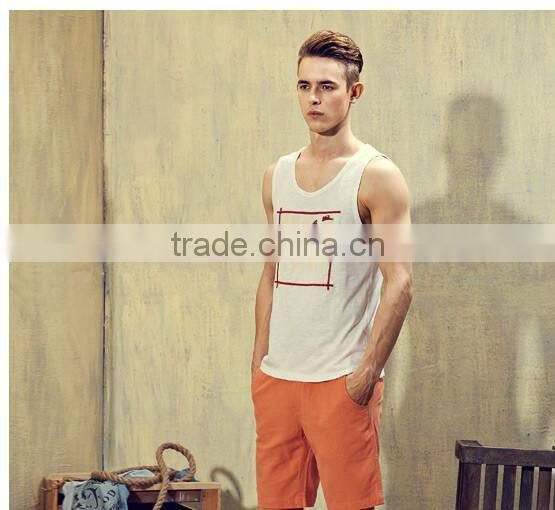 fashion cotton printing USA workout tank top for men hotsale