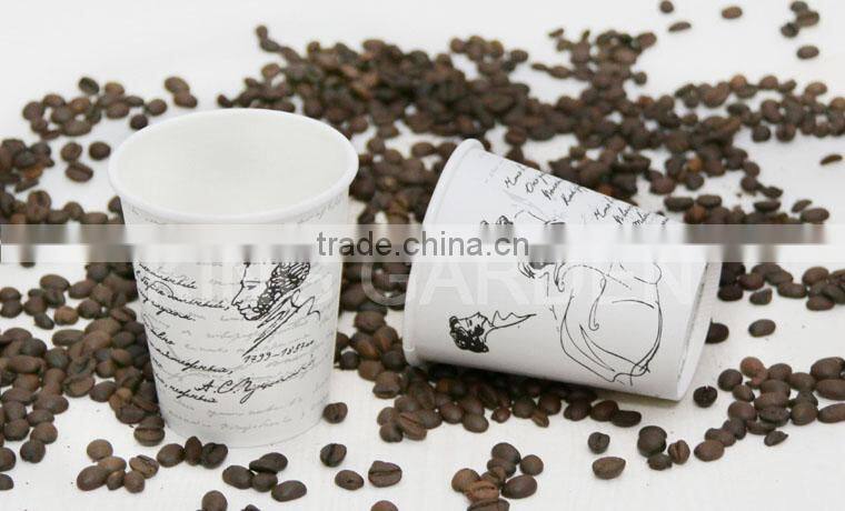 PE lined single wall paper hot cups with lids OEM services