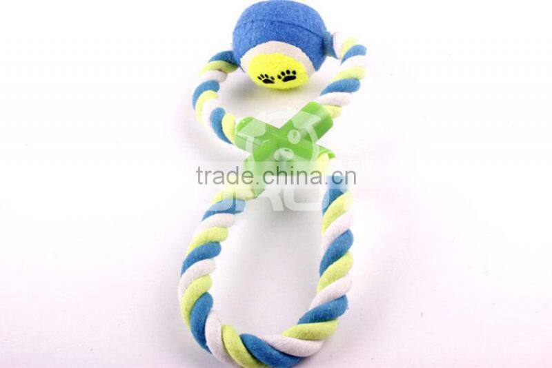 china supplier new desigh tennis ball 8 figure cotton pet toy