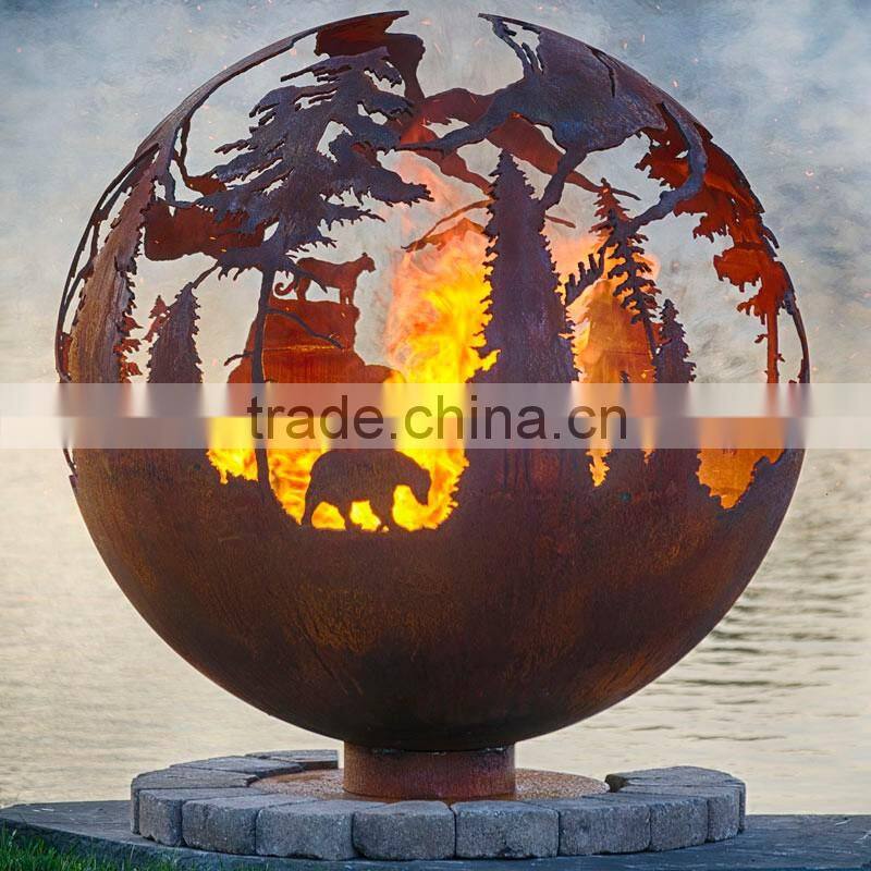 Metal Sphere Fire Pit Ball Iron Cast Outdoor Fire Pit/Portable Fire Pit/Garden Treasures Fire Pit