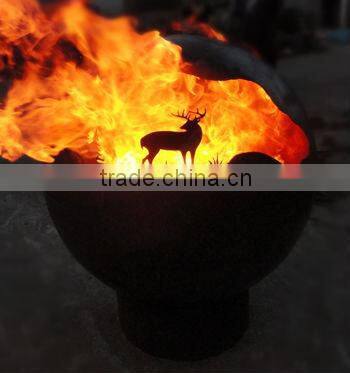 Outdoor large steel wood burning firepit with high temrature painted