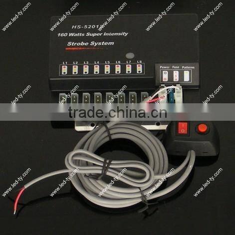 12V HIDE AWAY 8-LED RED FLASHING STROBE LIGHT FOR GRILLE/BAR/ROOF LAMP KIT