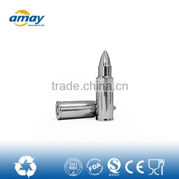 Promotional bullet stainless steel ice cube for wine,whiskey and cocktail