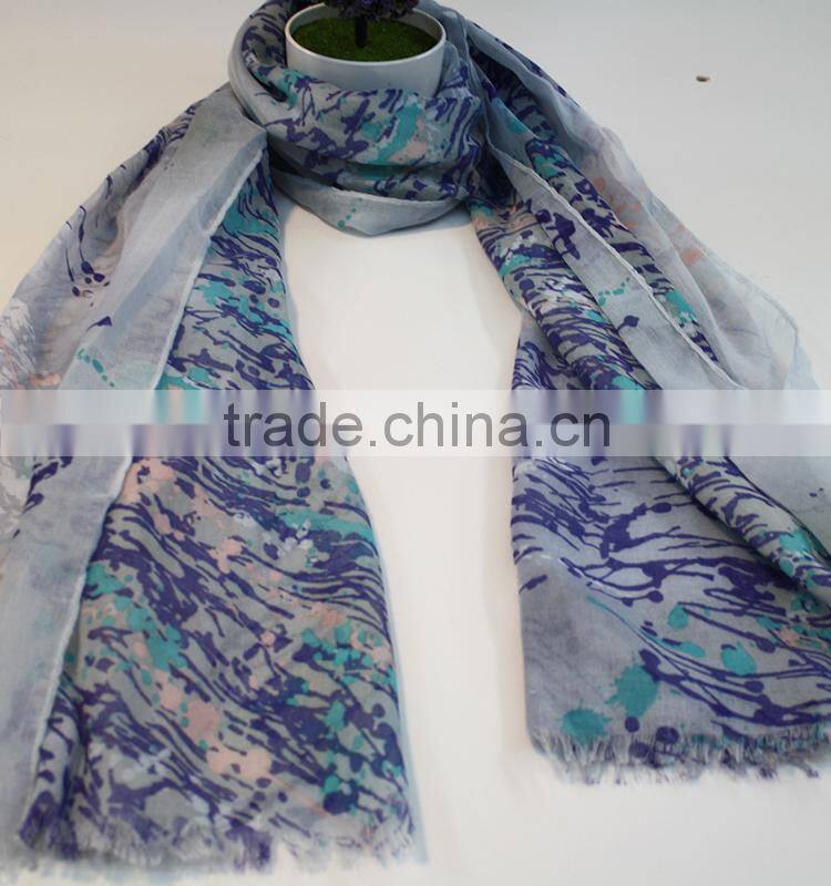 2016 printting viole scarf 100% voile Spring Summer scarf