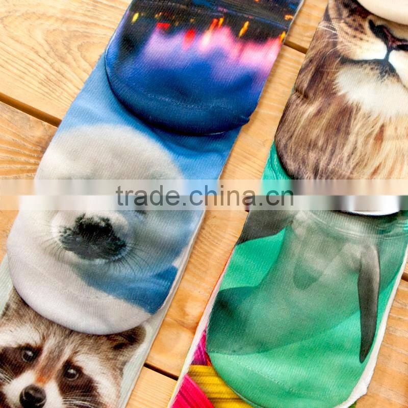 high quality animals 3d digital full print colorful design ankle socks