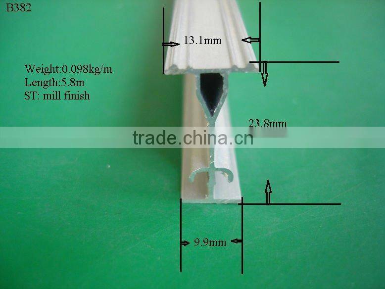 13.1mm*23.8mm*9.9mm aluminum bending rail profile for curtain