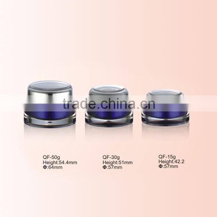Acrylic Cosmetic Packaging Oval Plastic Cream Jar 15g 30g 50g