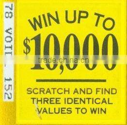 lottery scratch and win card